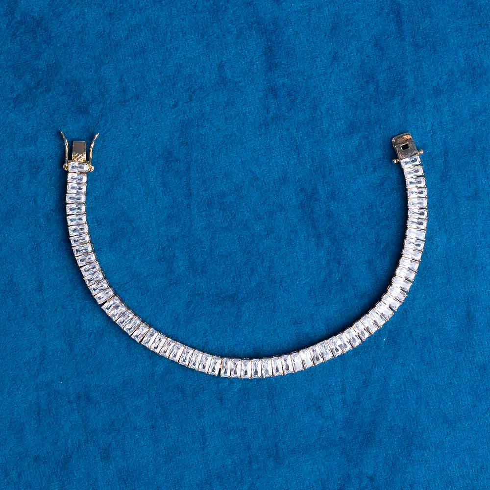 8MM Baguette Cut VVS1 Moissanite Tennis Bracelet 925 Sterling Silver Luxury Diamond Bracelet