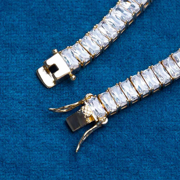8MM Baguette Cut VVS1 Moissanite Tennis Bracelet 925 Sterling Silver Luxury Diamond Bracelet