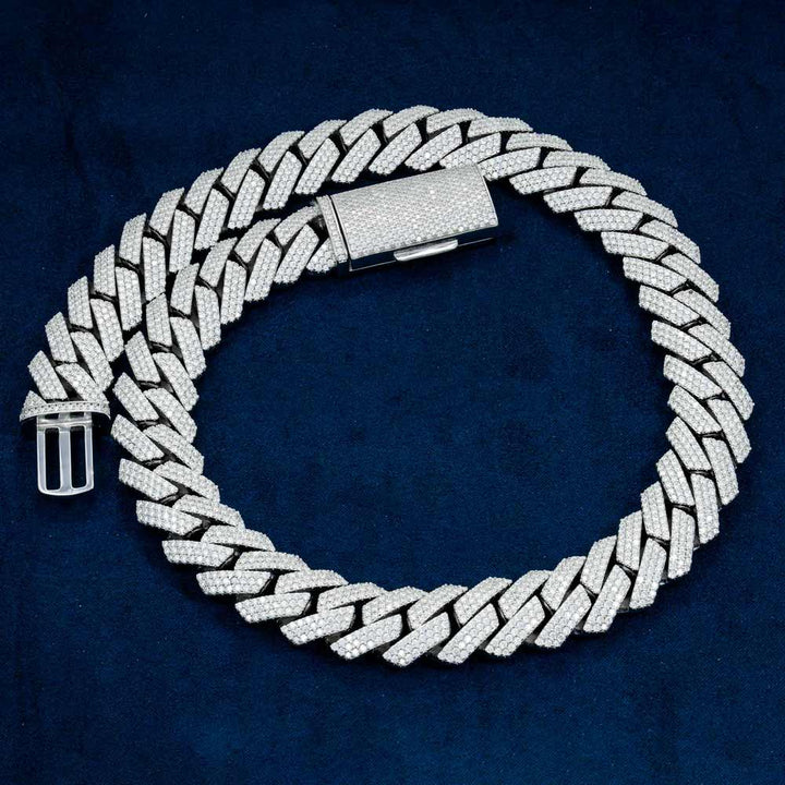 20MM Unique Stylish Silver Moissanite Diamond Cuban Link Chain For Fashions