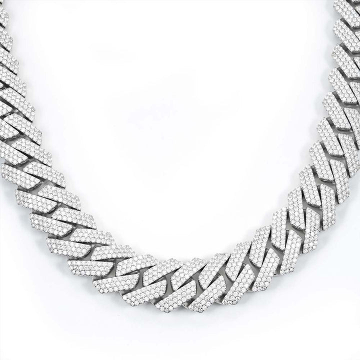 20MM Unique Stylish Silver Moissanite Diamond Cuban Link Chain For Fashions