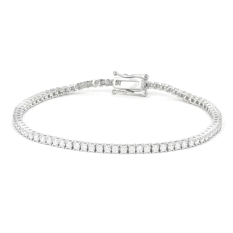 2MM Luxury 10k White gold Moissanite Tennis Bracelet