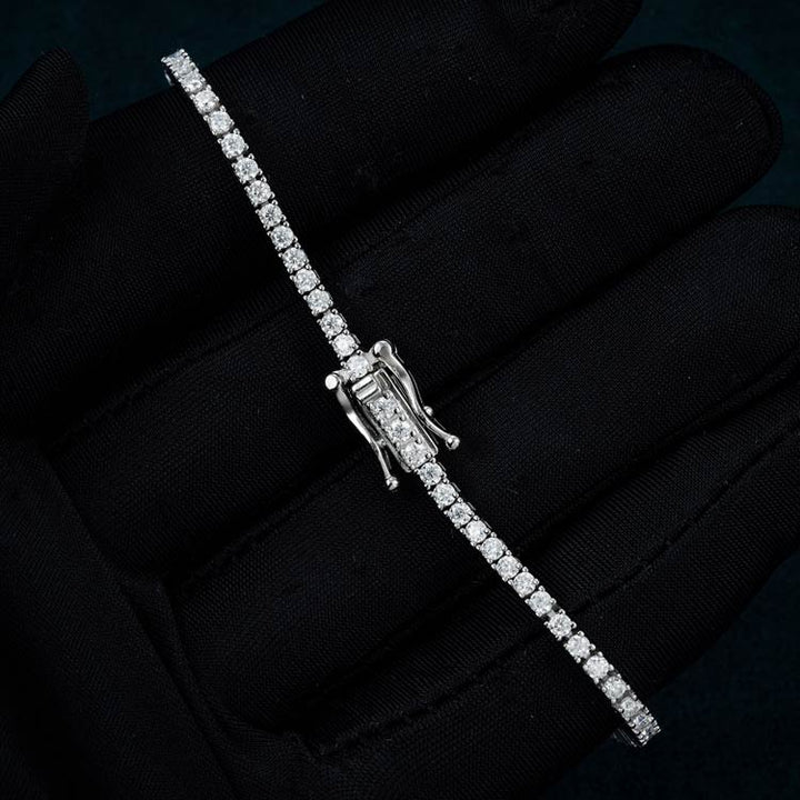 2MM Luxury 10k White gold Moissanite Tennis Bracelet