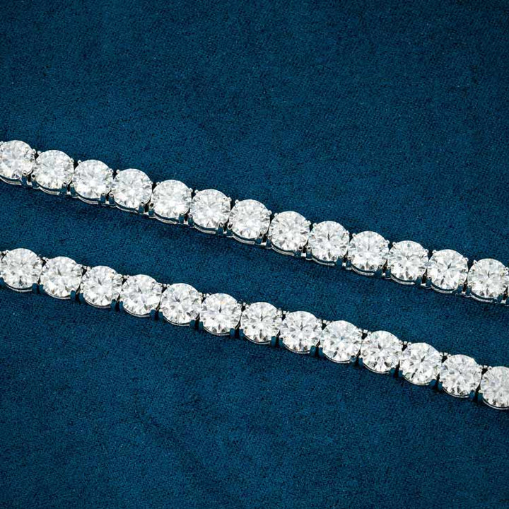 6MM Round Cut VVS1 D Color Moissanite Tennis Chain 925 Sterling Silver