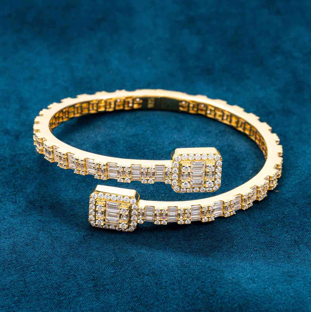 VVS1 6MM 925 Sterling Silver Moissanite Diamond Bangle Bracelet for Men & Women Fashions