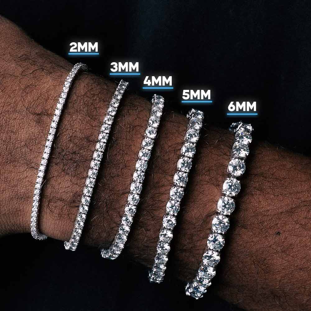 Round Cut VVS1 Moissanite Tennis Bracelet in 925 Sterling Silver
