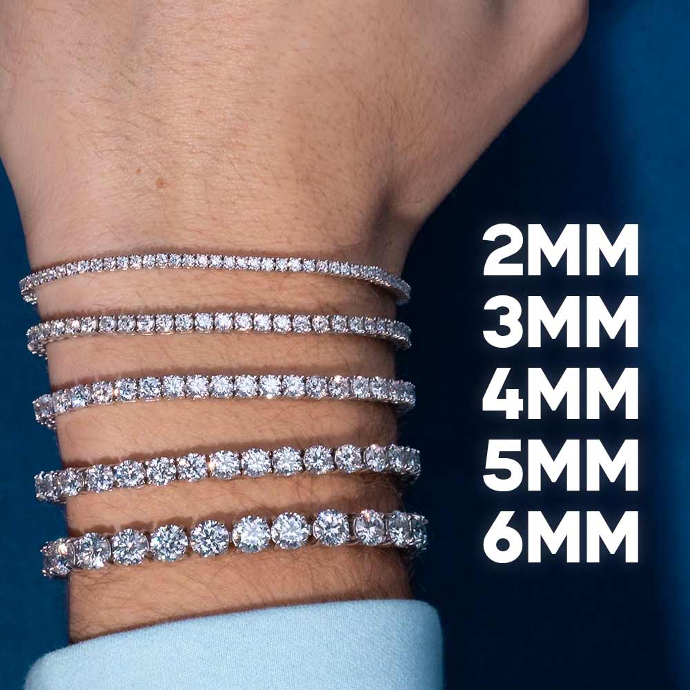 Round Cut VVS1 Moissanite Tennis Bracelet in 925 Sterling Silver