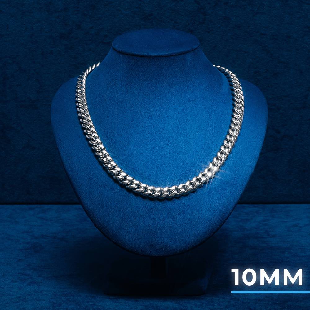 18MM Solitaire 925 Silver Cuban Link Hip Hop Chain For Men Fashions