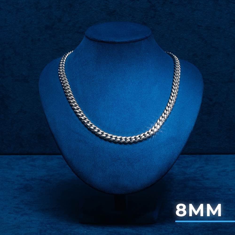 18MM Solitaire 925 Silver Cuban Link Hip Hop Chain For Men Fashions