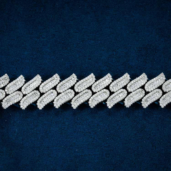 15MM Iced Out Moissanite Cuban Link Bracelet VVS1 D Color Hip Hop Statement Jewelry