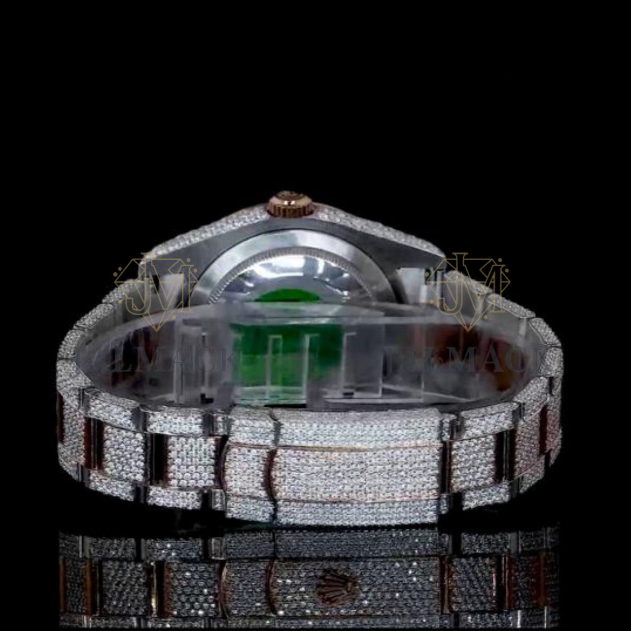 Silver Dial Multicolor Roman Letter Round-Cut Moissanite Watch