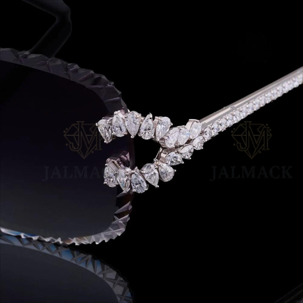 Royal Pear Cut Moissanite Luxury Rimless Sunglasses