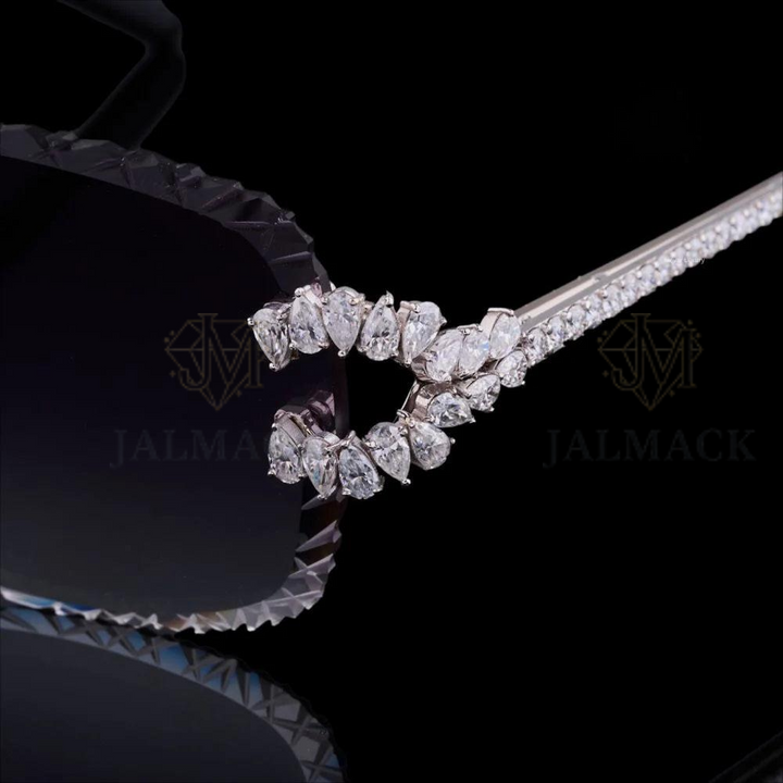 Royal Pear Cut Moissanite Luxury Rimless Sunglasses
