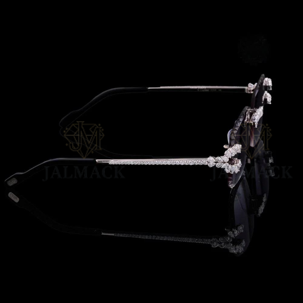 Royal Pear Cut Moissanite Luxury Rimless Sunglasses